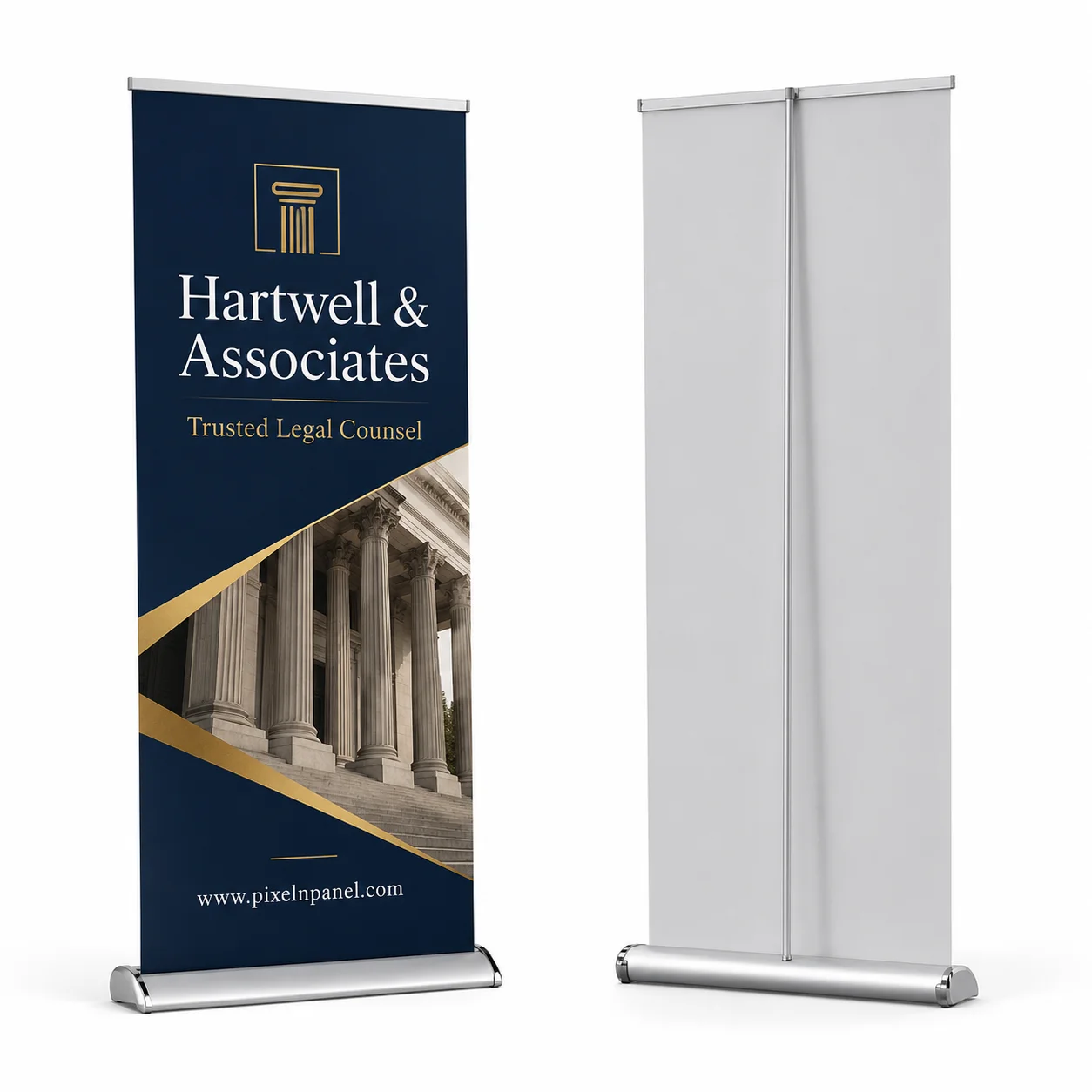 Deluxe retractable banner stand with premium base for trade shows in Beaumont TX