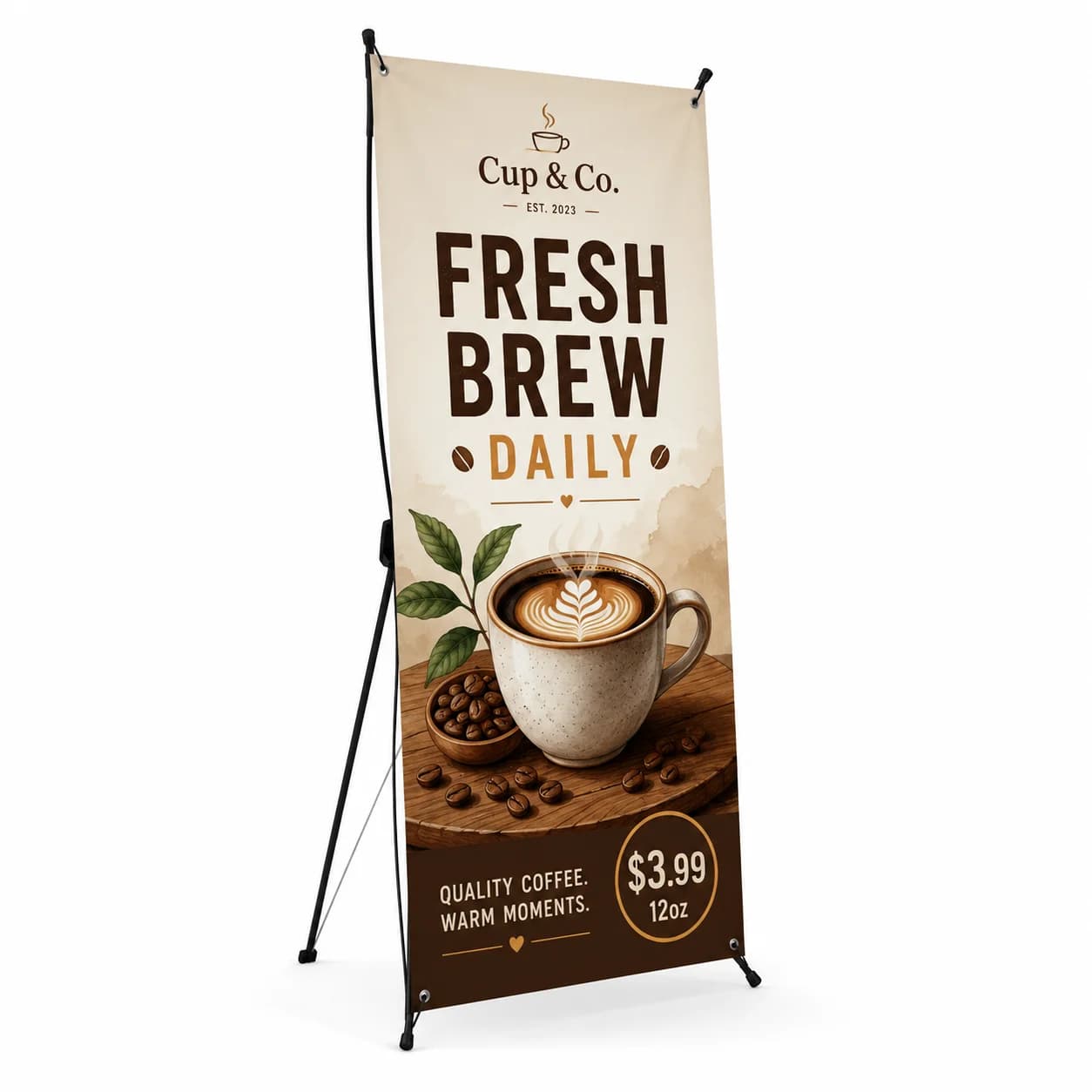 Lightweight X-frame banner stand for events and storefronts in Beaumont TX