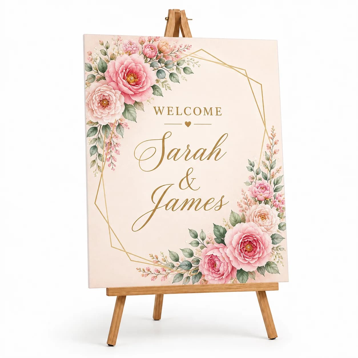 Custom foam board sign on an easel in Beaumont TX